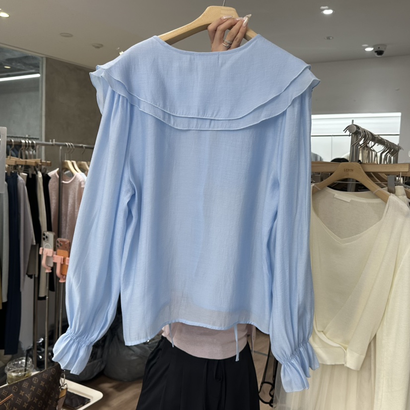 LEWIN東大門實拍女士新品時尚推薦休閑26春夏襯衫蕾絲衫天絲LEWIN襯衫/蕾絲衫