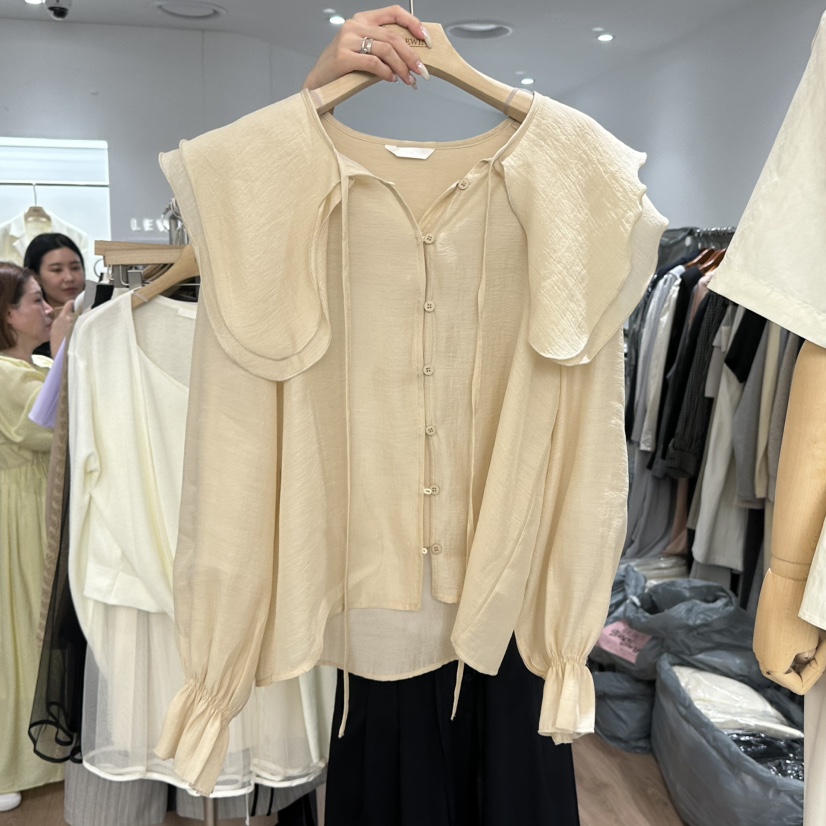 LEWIN東大門實拍女士新品時尚推薦休閑26春夏襯衫蕾絲衫天絲LEWIN襯衫/蕾絲衫圖色2