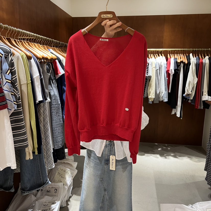 HEBON東大門代購女裝新款人氣推薦職業26春夏熱賣針織衫V領HEBON針織衫圖色1