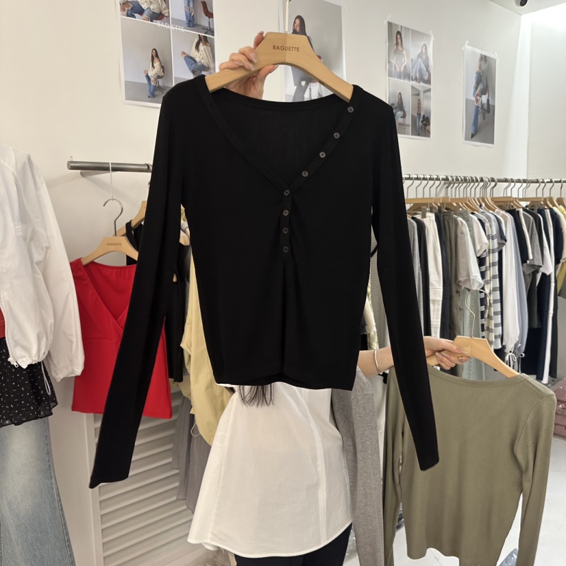 BAGUETTE-P東大門實拍女士新品真品休閑職業人氣長袖T恤BAGUETTE-P長袖T恤圖色3