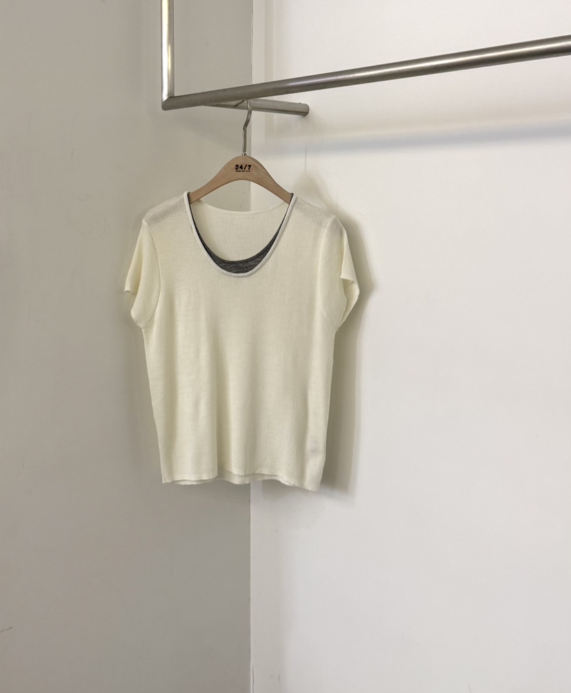 TWENTY FOUR SEVEN24-7東大門實拍女裝新品推薦針織衫假兩件TEWNTY FOUR SEVEN24-7針織衫圖色1