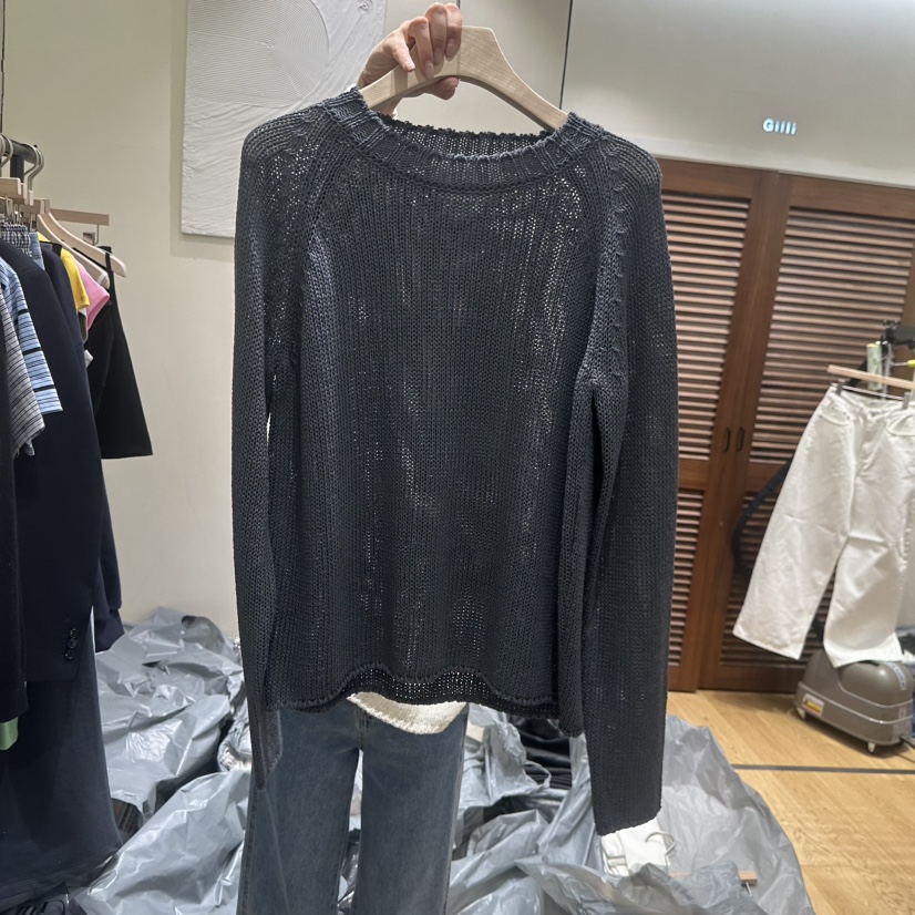 GILLI韓國直郵女士新款人氣26春夏時尚休閑推薦熱賣針織衫GILLI針織衫圖色2墨色