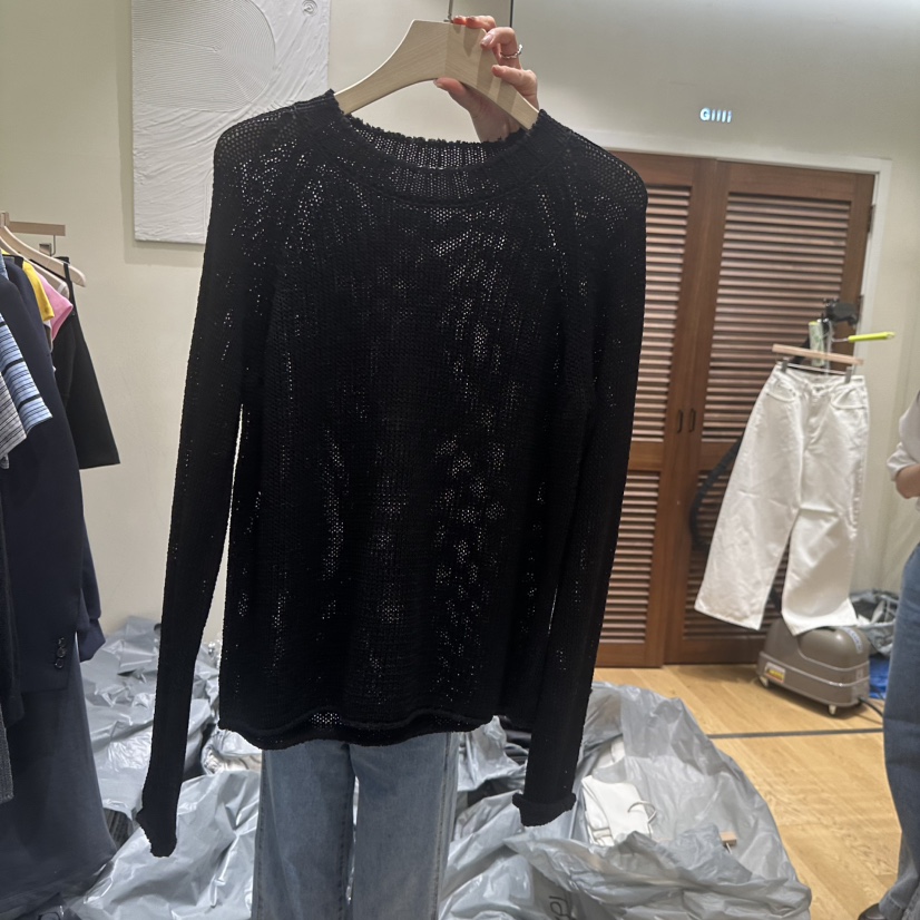 GILLI韓國直郵女士新款人氣26春夏時尚休閑推薦熱賣針織衫GILLI針織衫圖色3黑色