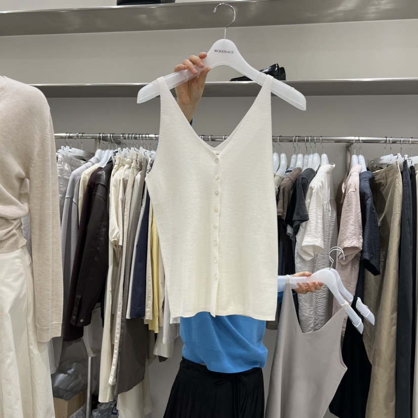 WOOD SAGE東大門代購女士新品時尚推薦吊帶背心羊毛紐扣WOOD SAGE吊帶/背心圖色1