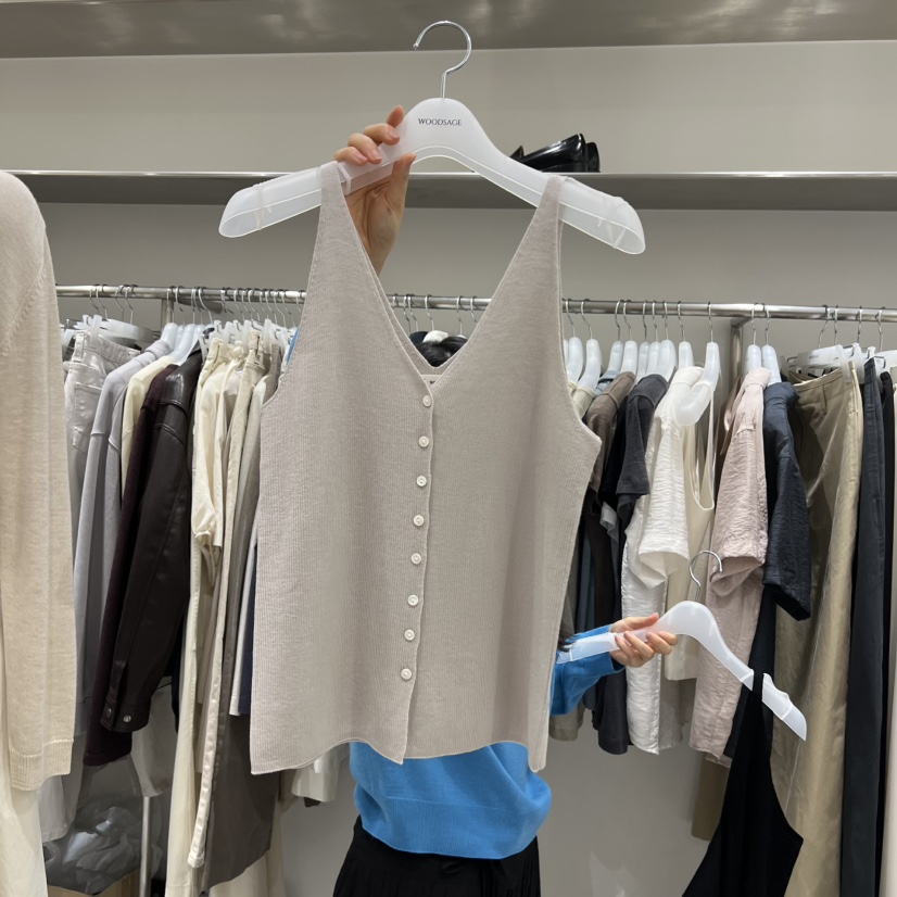 WOOD SAGE東大門代購女士新品時尚推薦吊帶背心羊毛紐扣WOOD SAGE吊帶/背心圖色2