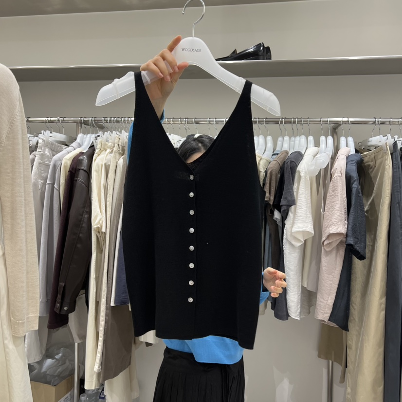 WOOD SAGE東大門代購女士新品時尚推薦吊帶背心羊毛紐扣WOOD SAGE吊帶/背心圖色3