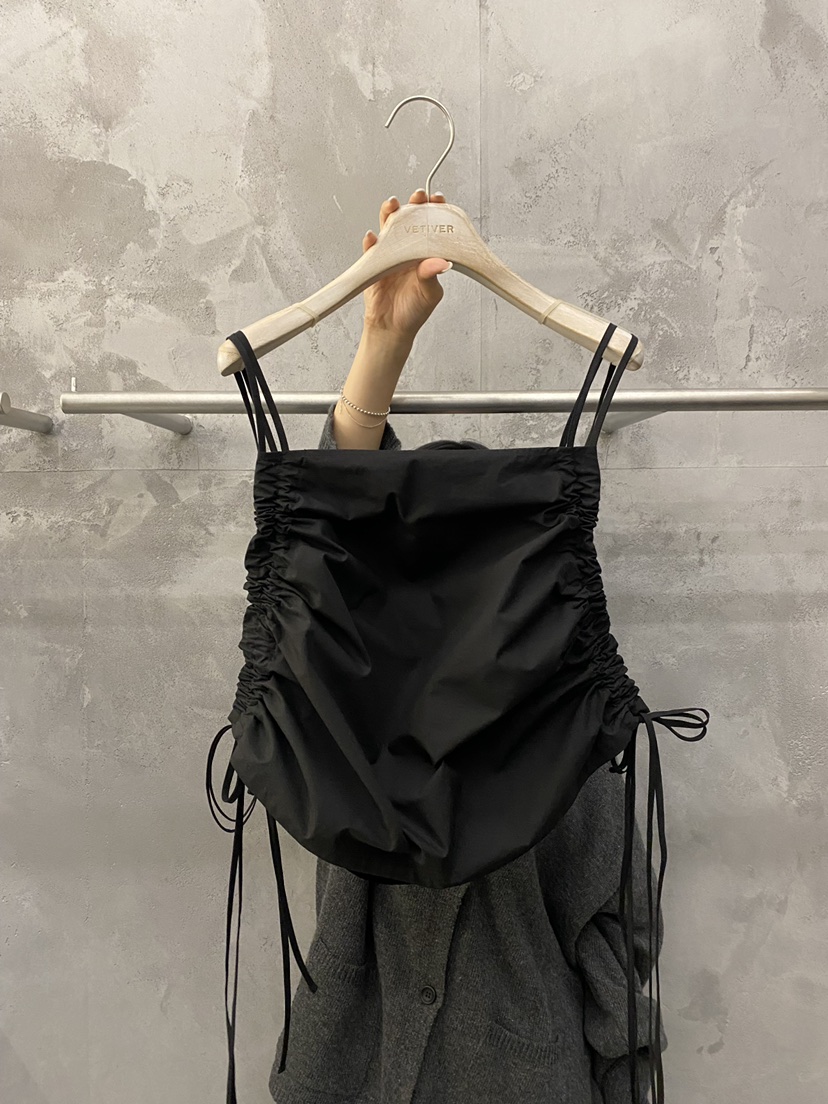 THE VETIVER-A東大門實拍女士新品職業推薦休閑吊帶背心VETIVER吊帶/背心圖色2黑色