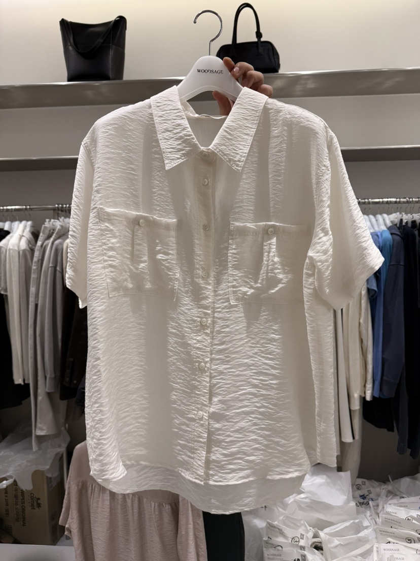 WOOD SAGE韓國代購女士新款休閑熱賣職業襯衫蕾絲衫水洗WOOD SAGE襯衫/蕾絲衫圖色2