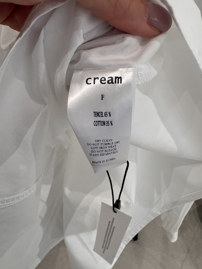 CREAM-P韓國東大門直郵女士新品職業時尚襯衫蕾絲衫褶皺CREAM-P襯衫/蕾絲衫