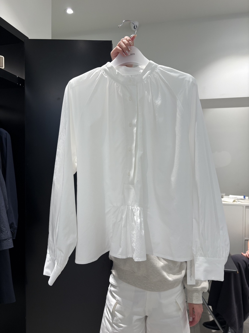 CREAM-P韓國東大門直郵女士新品職業時尚襯衫蕾絲衫褶皺CREAM-P襯衫/蕾絲衫圖色1