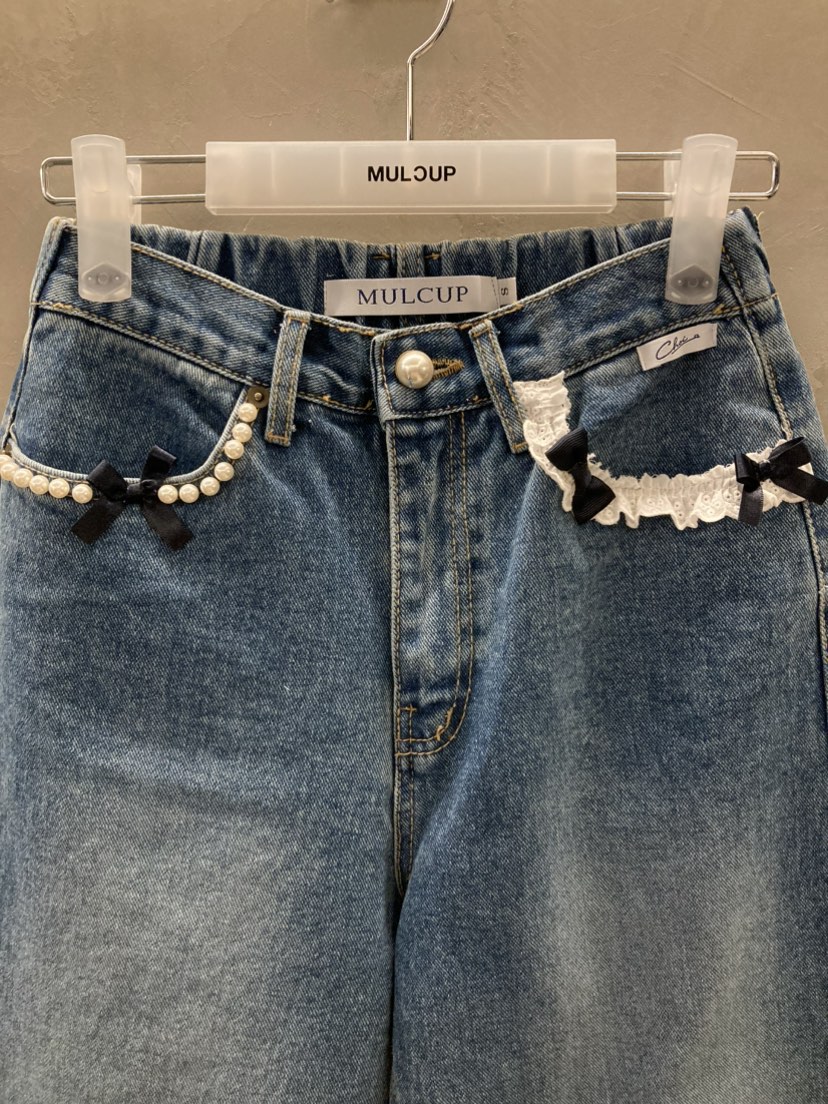MULCUP韓國東大門直郵女裝新品推薦休閑人氣時尚26春夏牛仔褲MULCUP牛仔褲