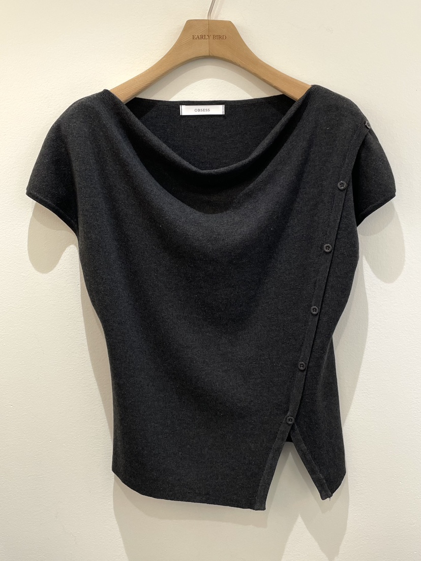 OBSESS韓國直郵女士新款職業休閑熱賣時尚人氣26春夏針織衫OBSESS/EARLY BIRD針織衫圖色3墨色