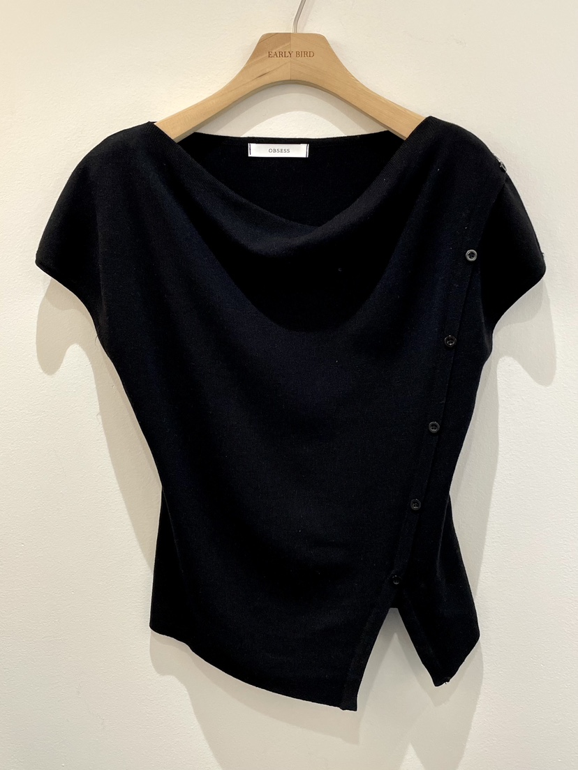 OBSESS韓國直郵女士新款職業休閑熱賣時尚人氣26春夏針織衫OBSESS/EARLY BIRD針織衫圖色4黑色