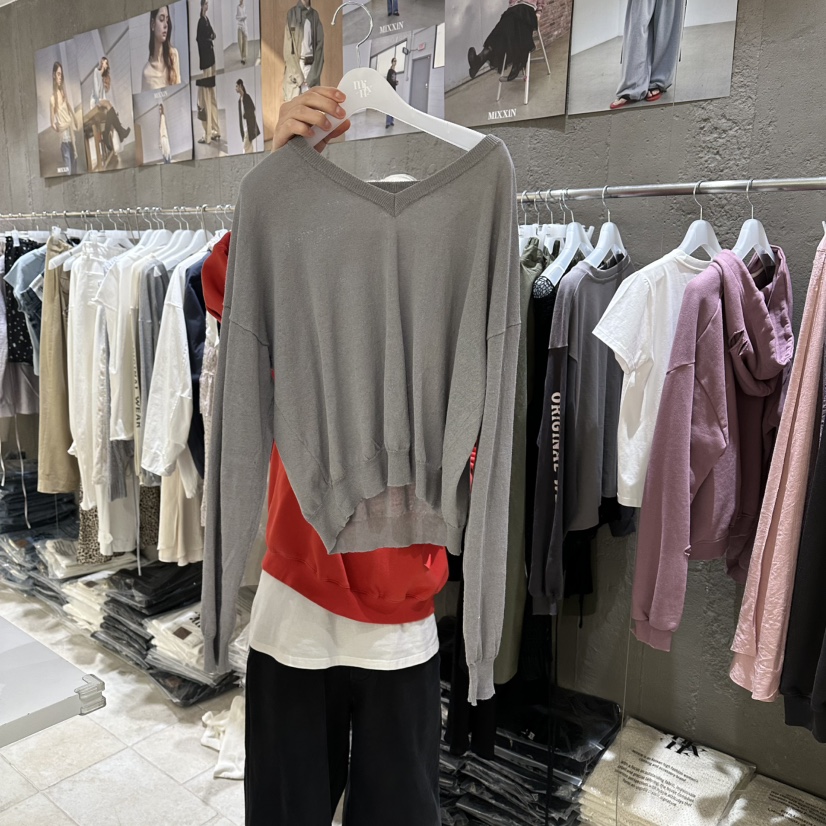 MIXXIN韓國直郵女裝新品推薦26春夏熱賣職業針織衫亞麻布MIXXIN針織衫圖色2