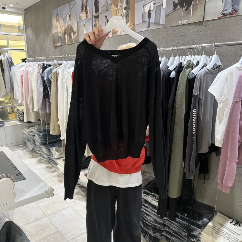 MIXXIN韓國直郵女裝新品推薦26春夏熱賣職業針織衫亞麻布MIXXIN針織衫圖色3