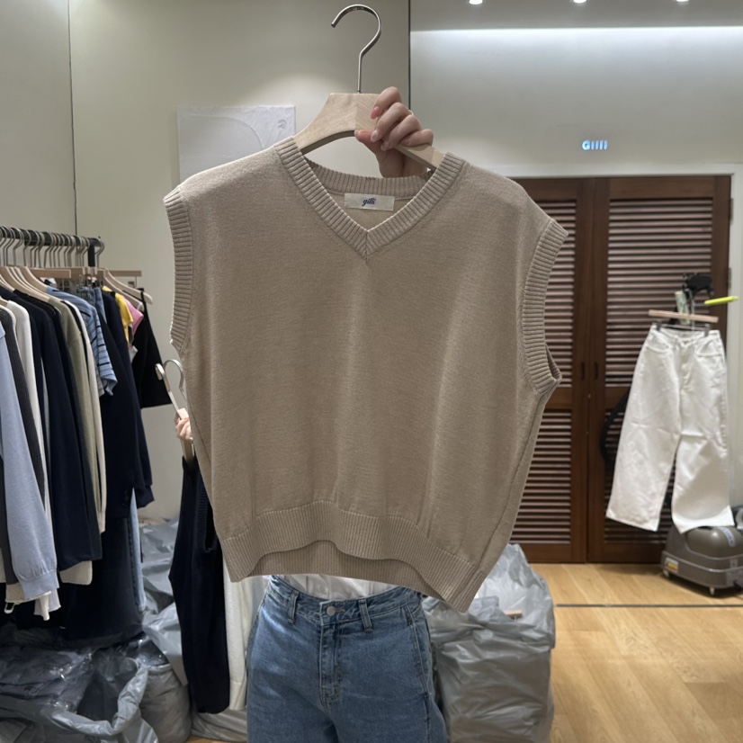 GILLI韓國代購女裝新品職業真品時尚熱賣休閑吊帶背心羊毛GILLI吊帶/背心圖色3