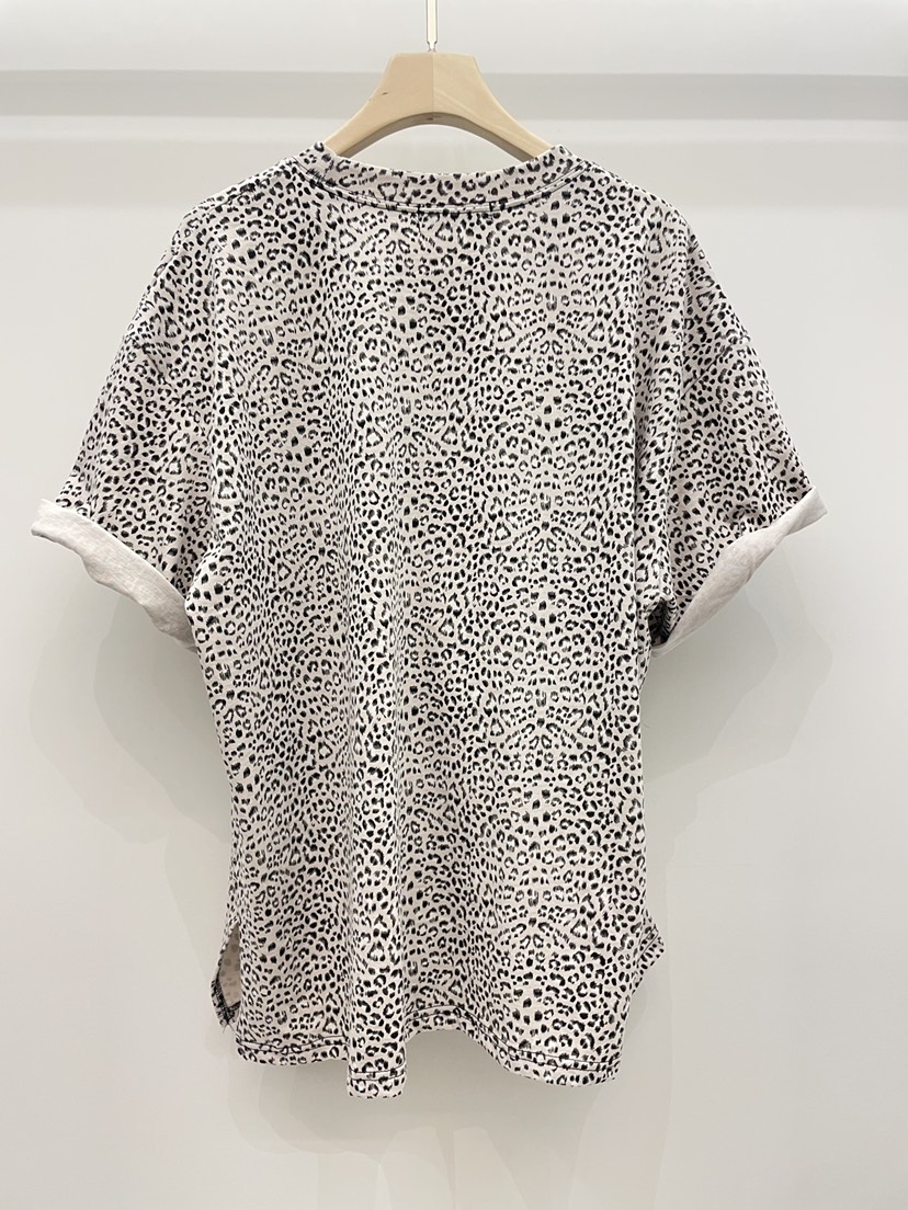 NYLON韓國直郵女士新品休閑職業真品26春夏時尚T恤豹紋寬松NYLONT恤