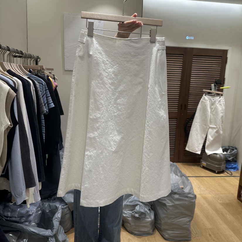 GILLI韓國東大門直郵女士新款休閑26春夏時尚推薦長裙棉布GILLI長裙圖色1白色