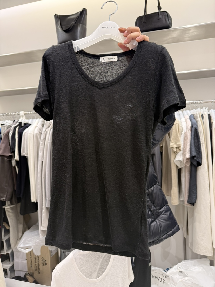 WOOD SAGE韓國代購女士新款休閑職業26春夏時尚熱賣T恤亞麻WOOD SAGET恤圖色3