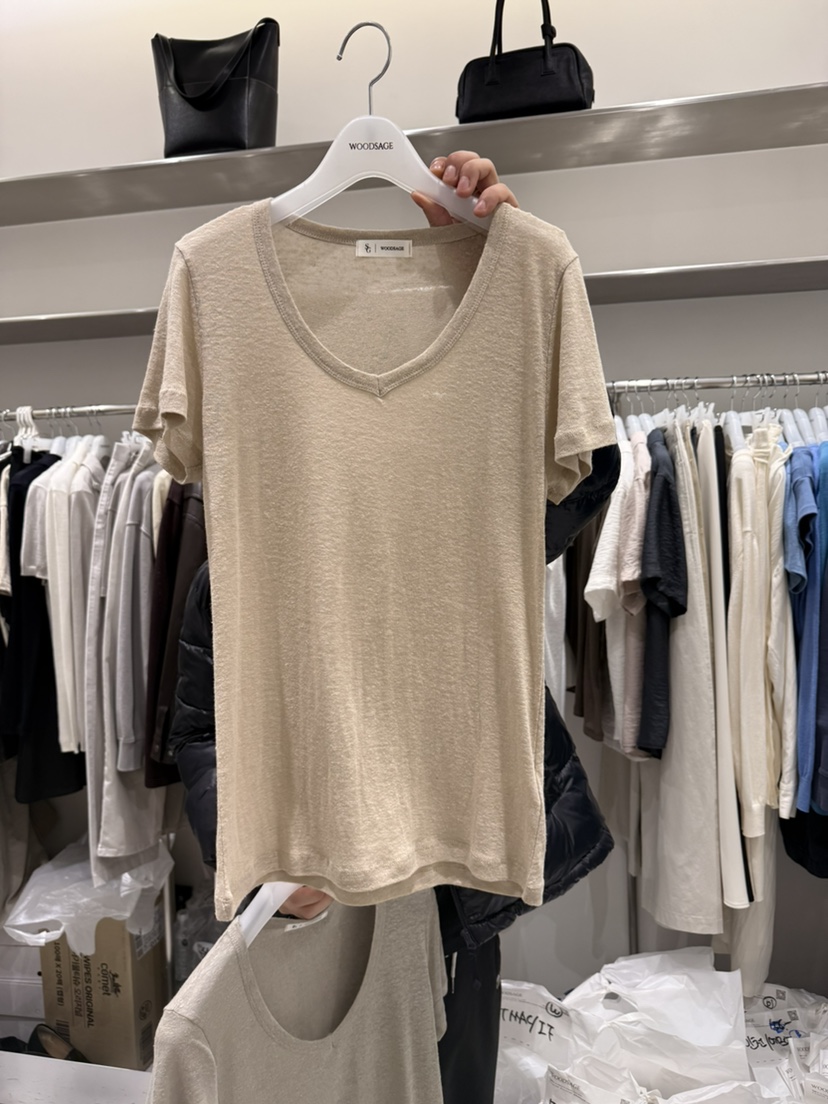 WOOD SAGE韓國代購女士新款休閑職業26春夏時尚熱賣T恤亞麻WOOD SAGET恤圖色5