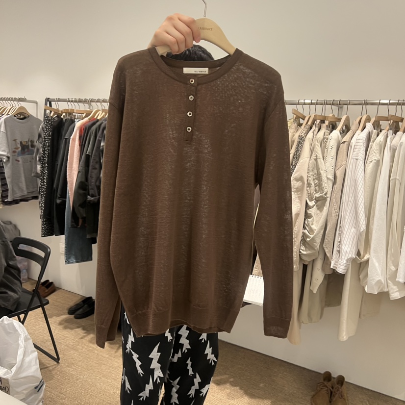 SELF SERVICE韓國代購女士新款休閑推薦針織衫不含內搭亞麻SELF SERVICE針織衫圖色2