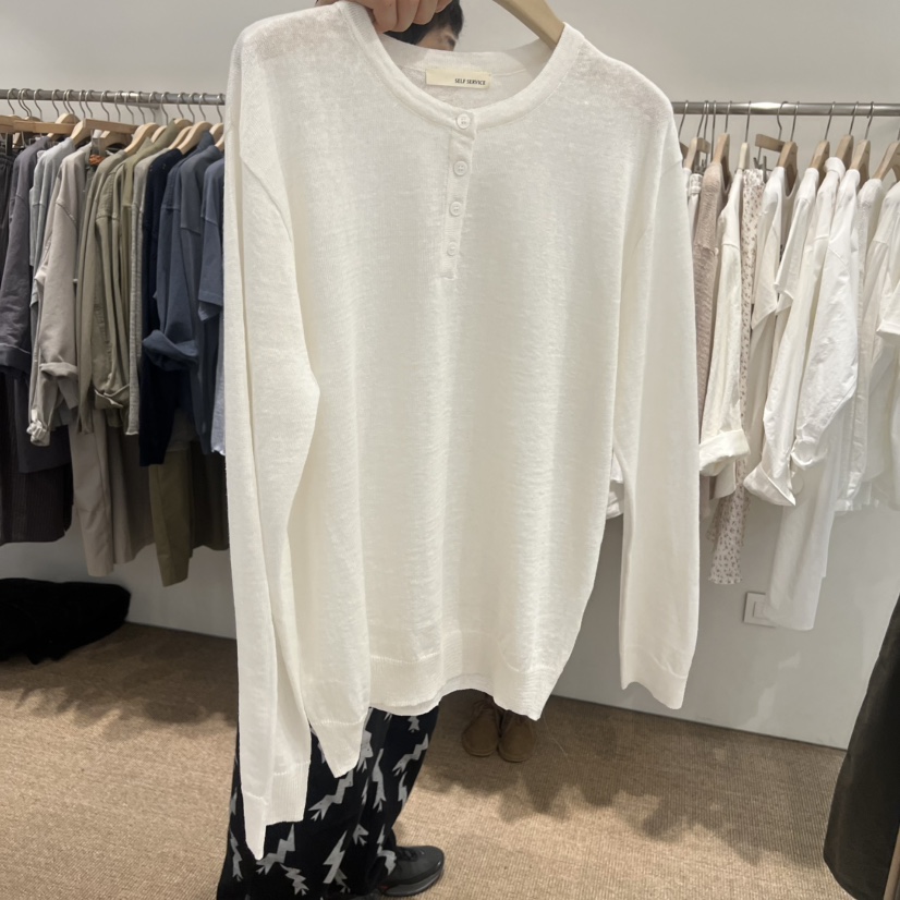 SELF SERVICE韓國代購女士新款休閑推薦針織衫不含內搭亞麻SELF SERVICE針織衫圖色3