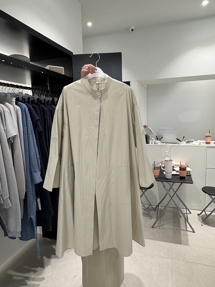 CREAM-P韓國東大門代購女士新品人氣職業熱賣時尚長款風衣CREAM-P長款風衣圖色2