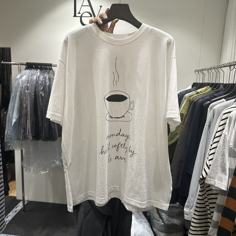 LE AVE韓國直郵女裝新品人氣推薦休閑熱賣職業時尚26春夏T恤LE AVET恤圖色1白色