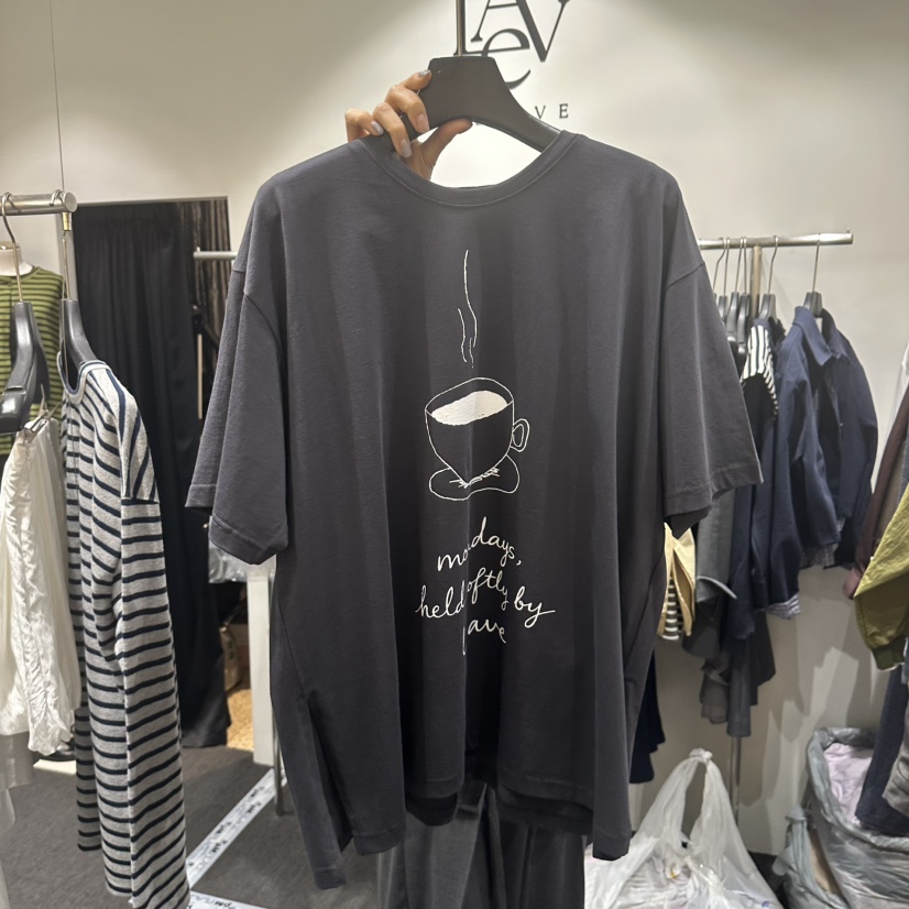 LE AVE韓國直郵女裝新品人氣推薦休閑熱賣職業時尚26春夏T恤LE AVET恤圖色2