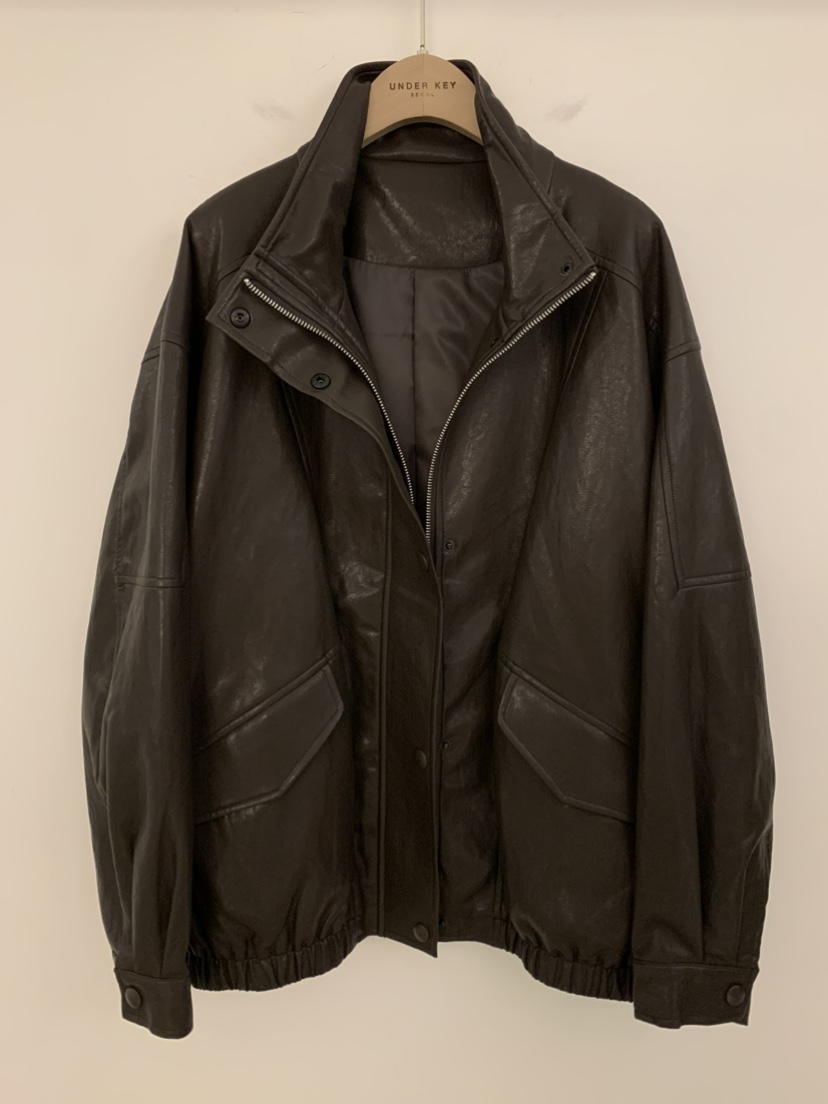 UNDER KEY東大門代購女士新品職業時尚推薦26春夏人氣皮衣UNDER KEY皮衣圖色1棕色