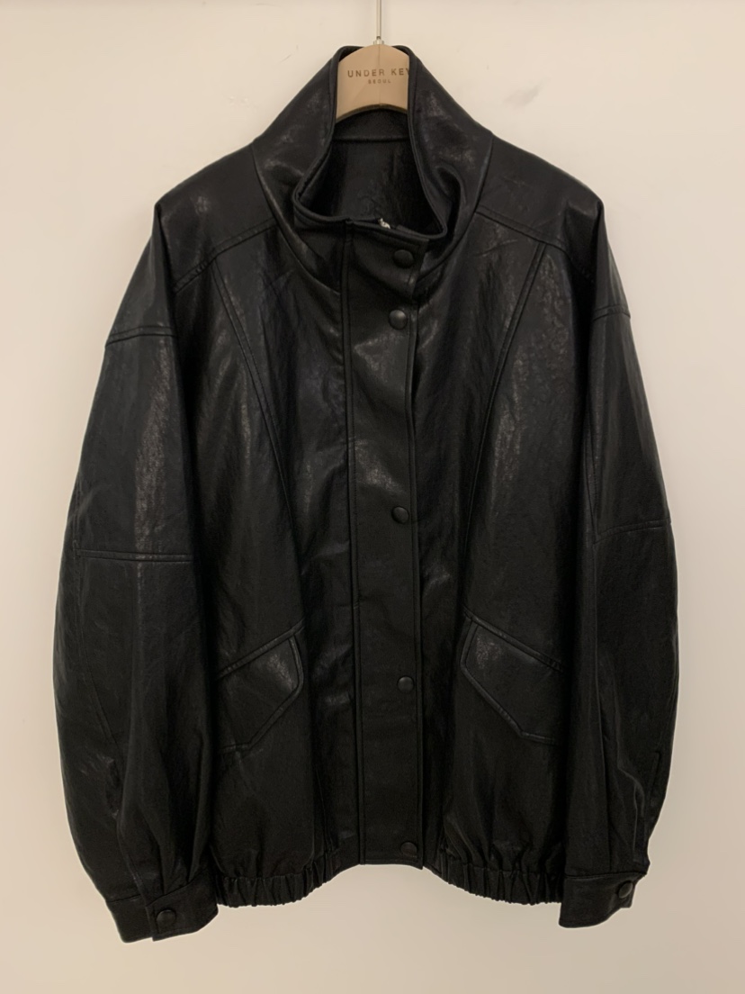 UNDER KEY東大門代購女士新品職業時尚推薦26春夏人氣皮衣UNDER KEY皮衣圖色2黑色