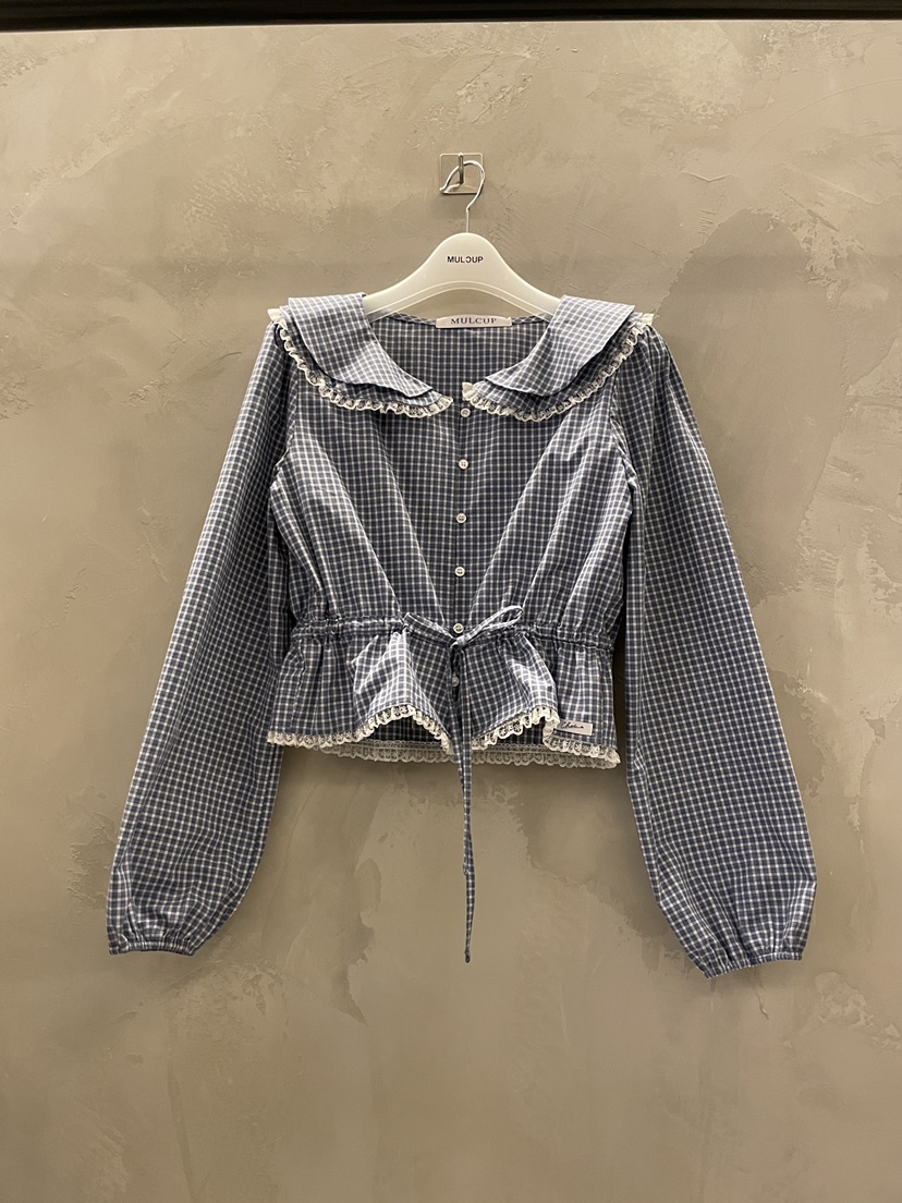 MULCUP韓國直郵實拍女裝新款人氣職業26春夏休閑襯衫蕾絲衫MULCUP襯衫/蕾絲衫圖色1