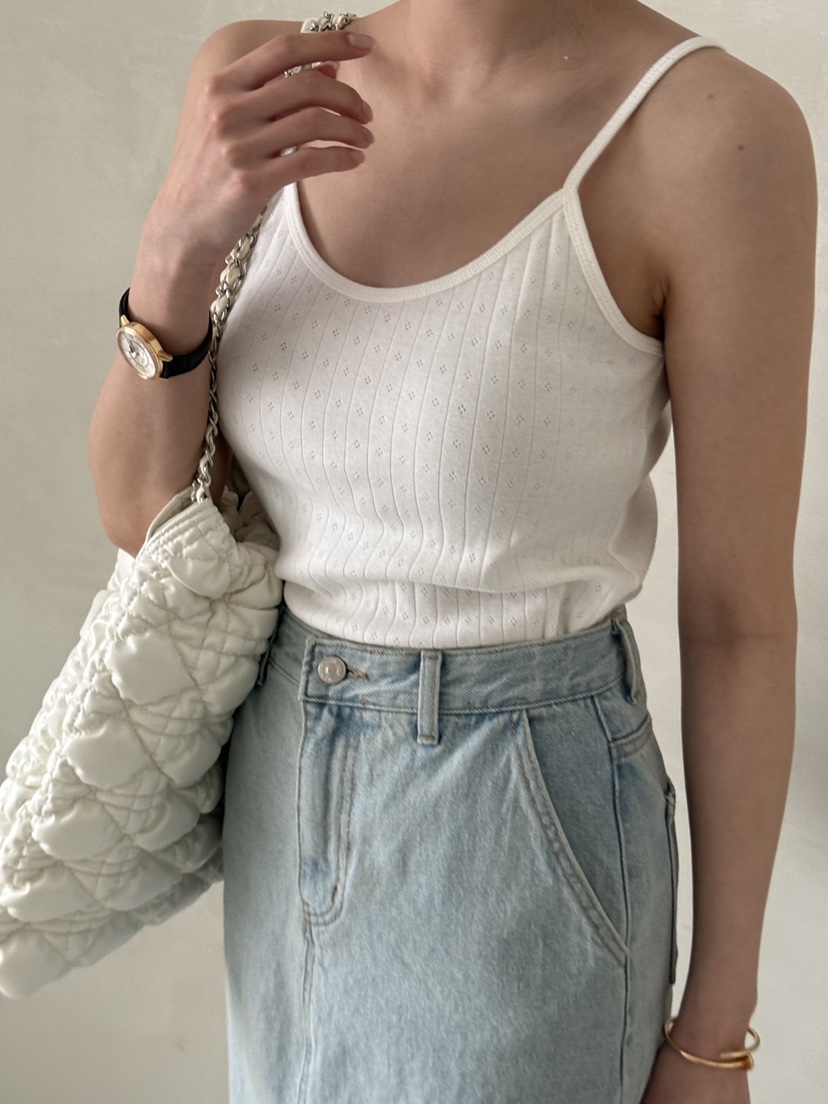 DEMAR韓國代購女士新品時尚熱賣人氣職業26春夏吊帶背心鏤空DEMAR吊帶/背心圖色1