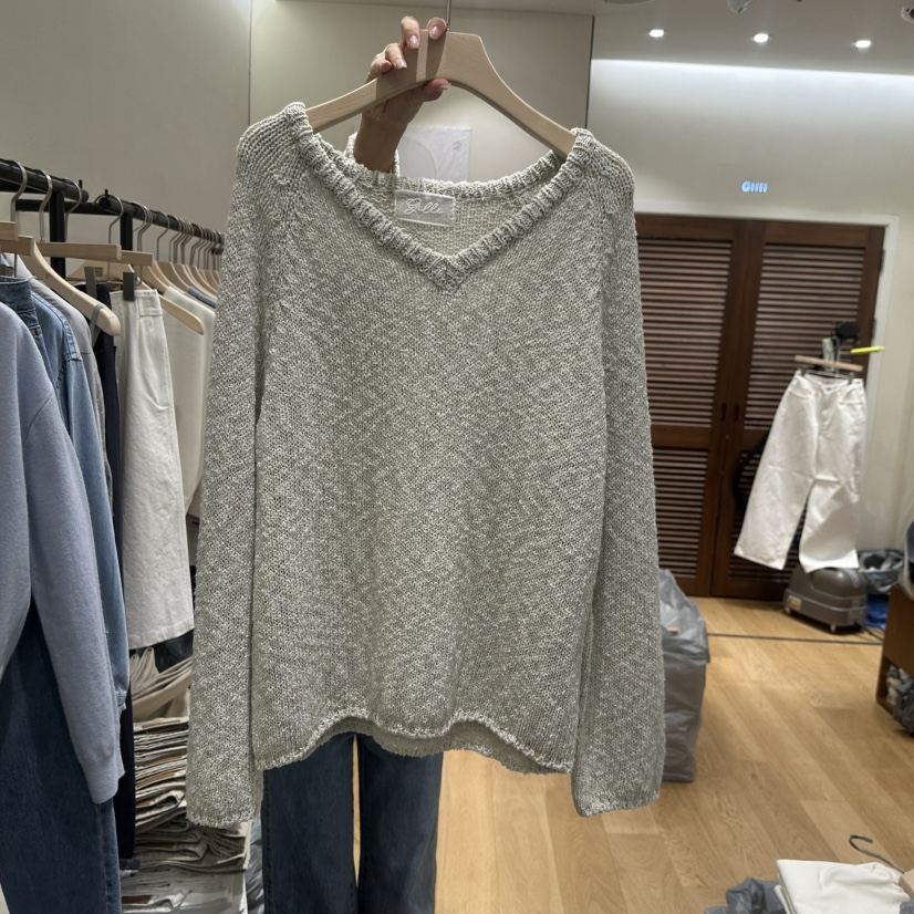 GILLI韓國東大門直郵女裝新款休閑職業人氣時尚針織衫亞麻布GILLI針織衫圖色2