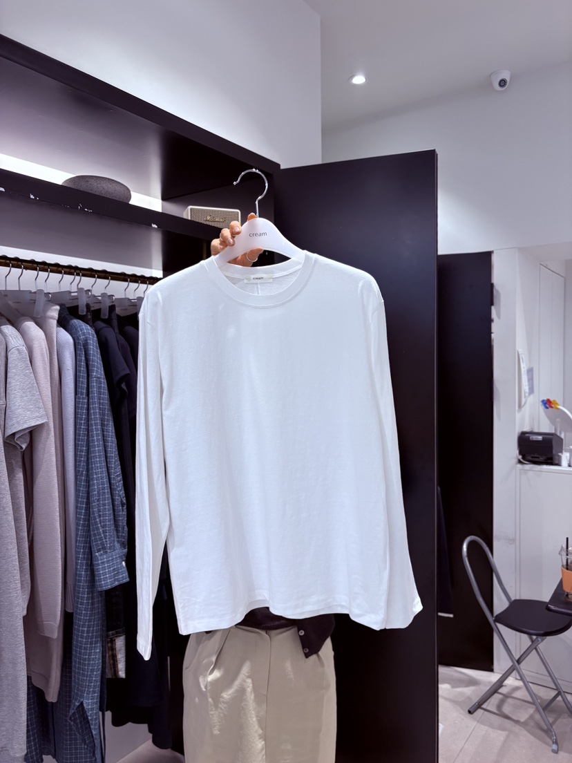 CREAM-P韓國直郵實拍女士新品熱賣人氣26春夏長袖T恤褶裥CREAM-P長袖T恤圖色1