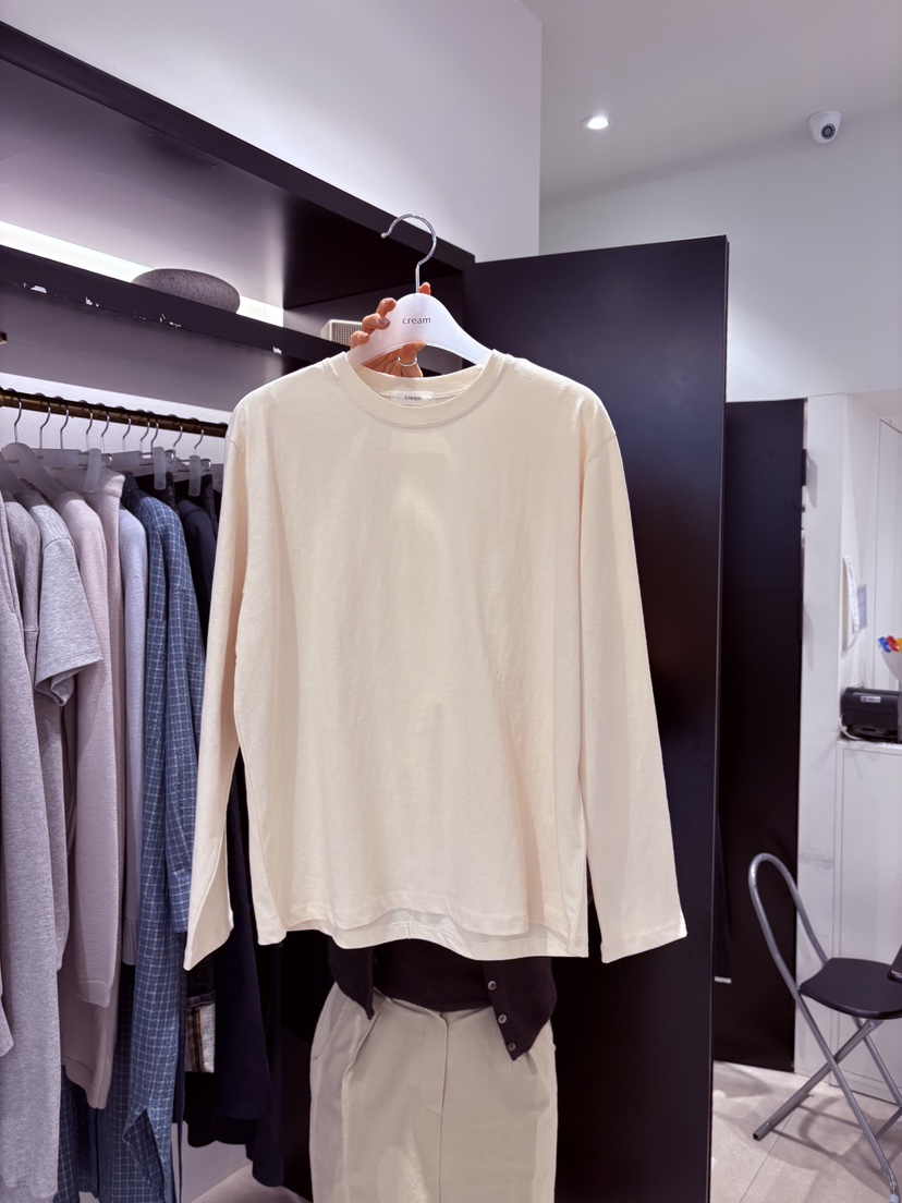 CREAM-P韓國直郵實拍女士新品熱賣人氣26春夏長袖T恤褶裥CREAM-P長袖T恤圖色2