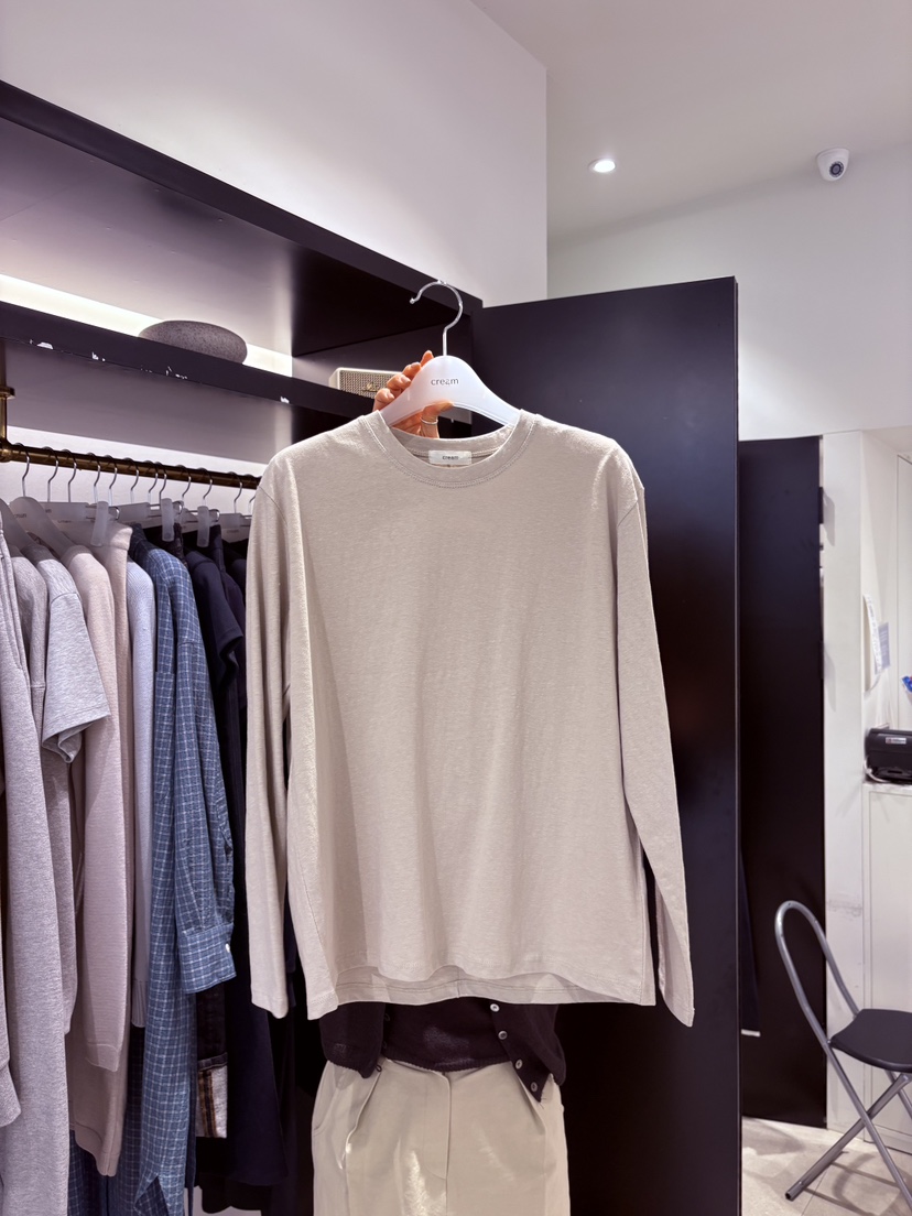 CREAM-P韓國直郵實拍女士新品熱賣人氣26春夏長袖T恤褶裥CREAM-P長袖T恤圖色3