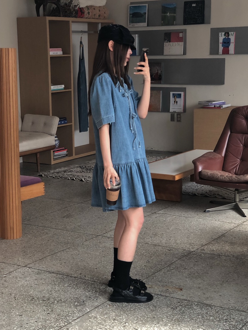 ONDO-P韓國直郵女裝新款職業26春夏人氣休閑熱賣連衣裙雙面ONDO-P連衣裙