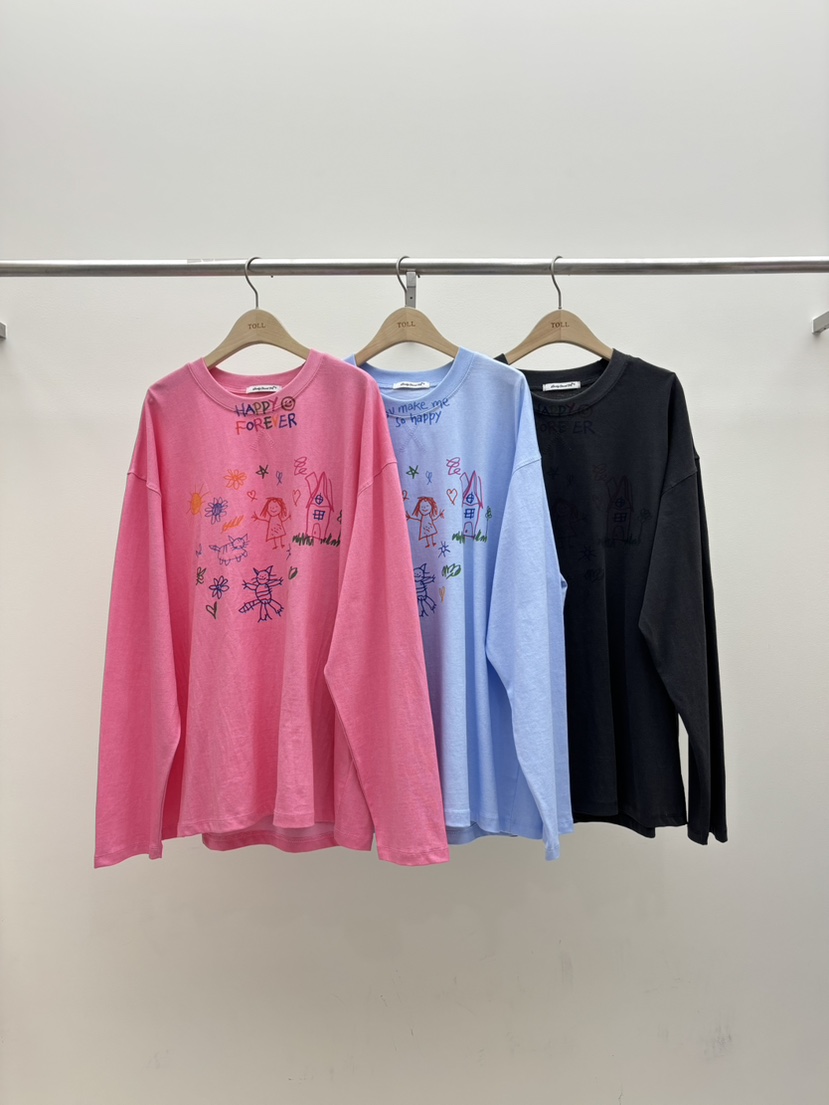 TOLL韓國代購女裝新品休閑26春夏真品人氣推薦職業長袖T恤TOLL長袖T恤