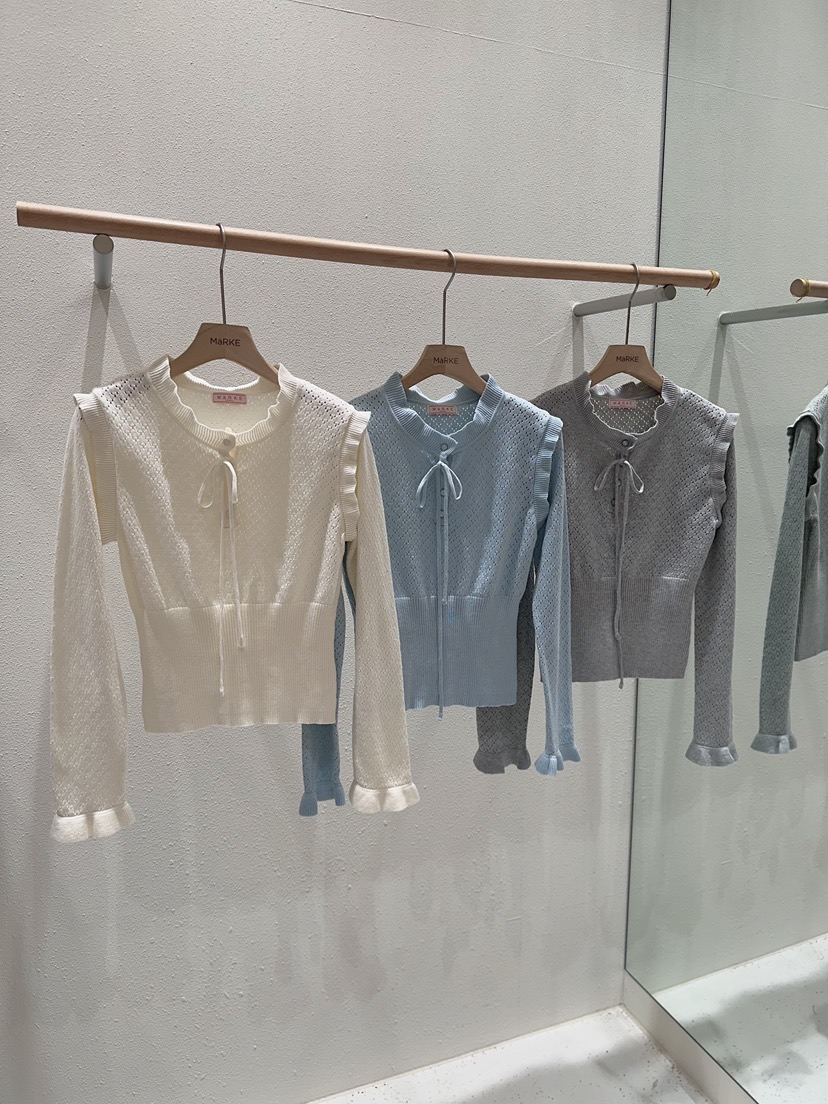 MARKE-P東大門實拍女士新品時尚職業26春夏針織衫褶邊針織MARKE-P針織衫