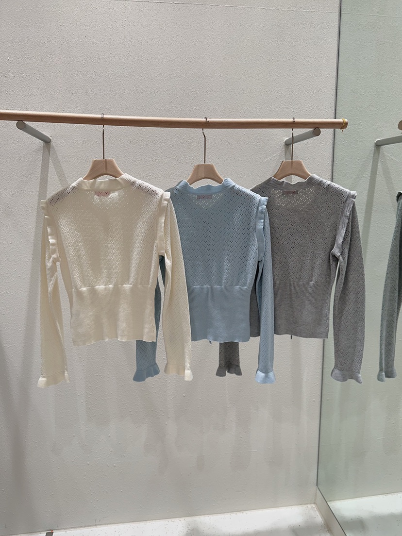 MARKE-P東大門實拍女士新品時尚職業26春夏針織衫褶邊針織MARKE-P針織衫