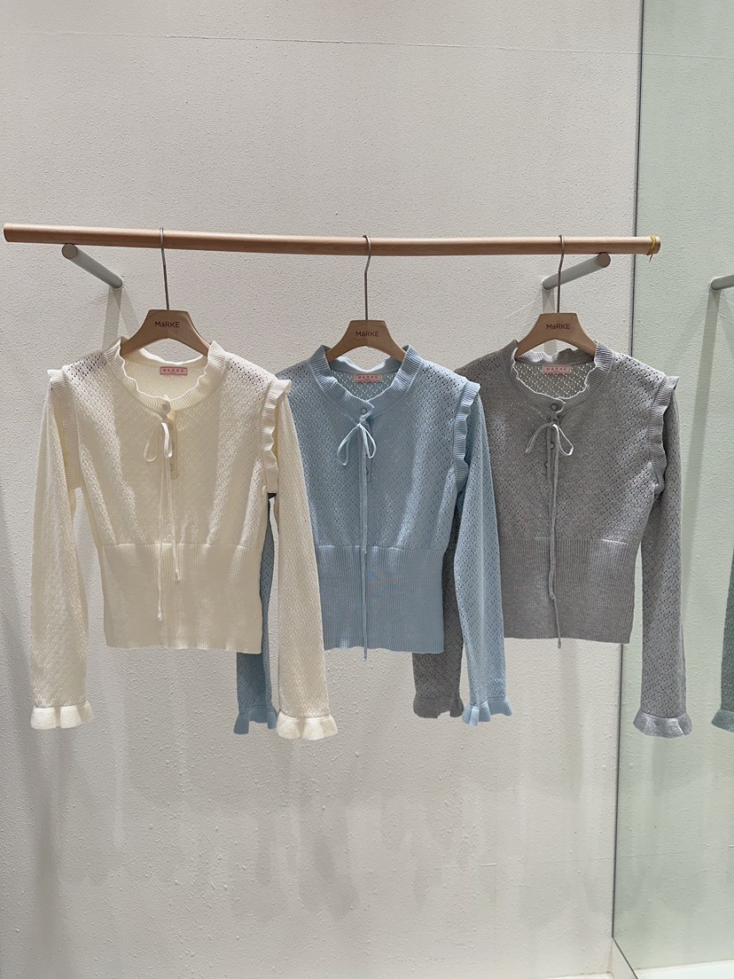 MARKE-P東大門實拍女士新品時尚職業26春夏針織衫褶邊針織MARKE-P針織衫