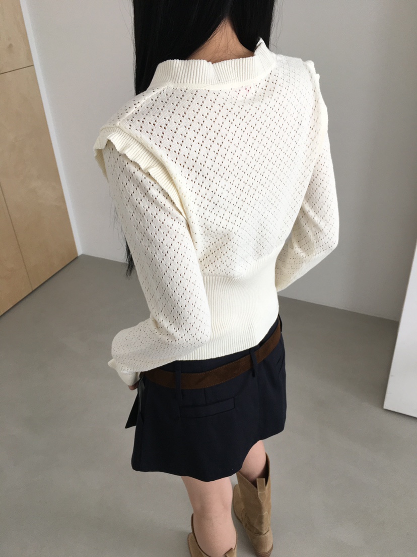 MARKE-P東大門實拍女士新品時尚職業26春夏針織衫褶邊針織MARKE-P針織衫