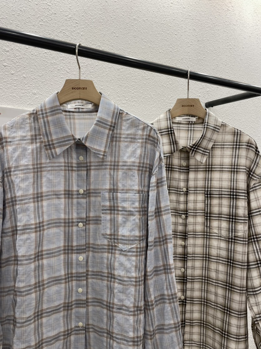 EGGPLANT東大門直郵女士新款推薦真品熱賣襯衫蕾絲衫格子EGGPLANT襯衫/蕾絲衫