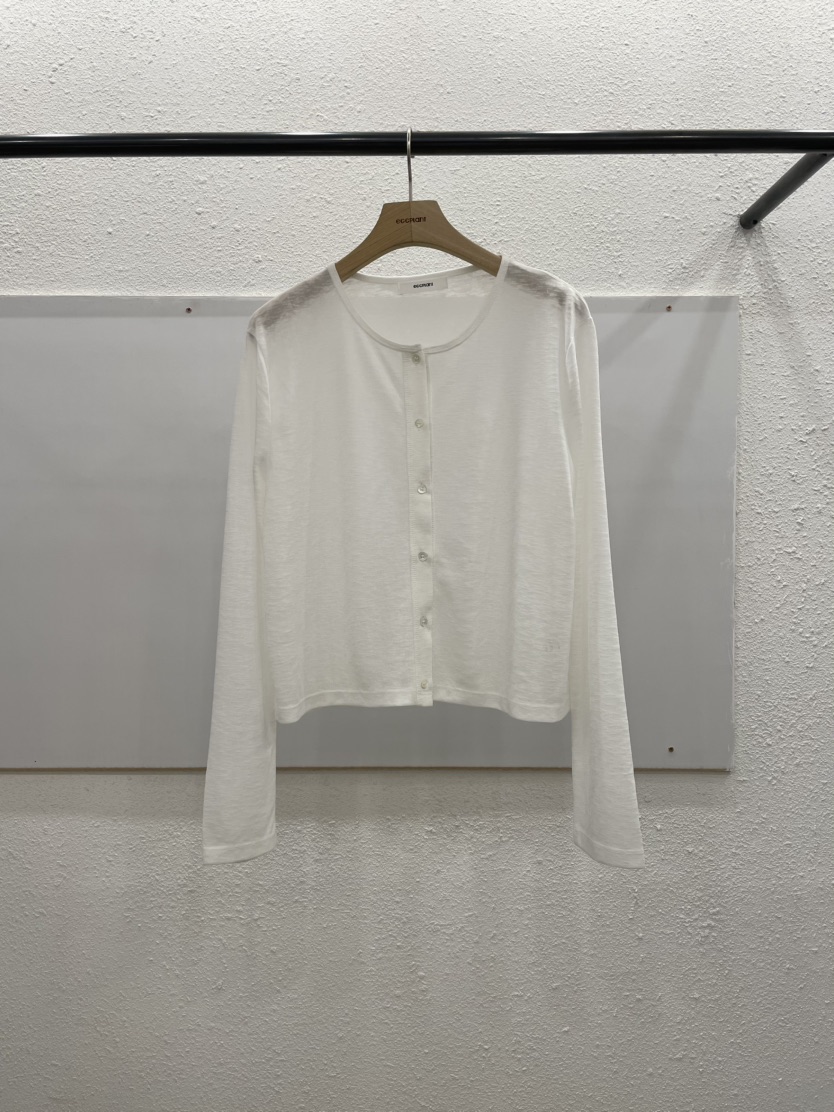 EGGPLANT東大門代購女裝新品推薦26春夏熱賣長袖T恤開衫紐扣EGGPLANT長袖T恤圖色1