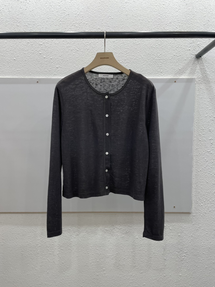 EGGPLANT東大門代購女裝新品推薦26春夏熱賣長袖T恤開衫紐扣EGGPLANT長袖T恤圖色4