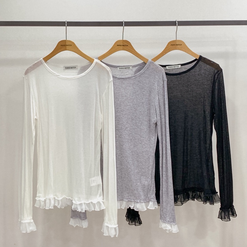 PARIS MATCH東大門代購女士新款休閑26春夏真品熱賣長袖T恤PARIS MATCH長袖T恤圖色2左二色