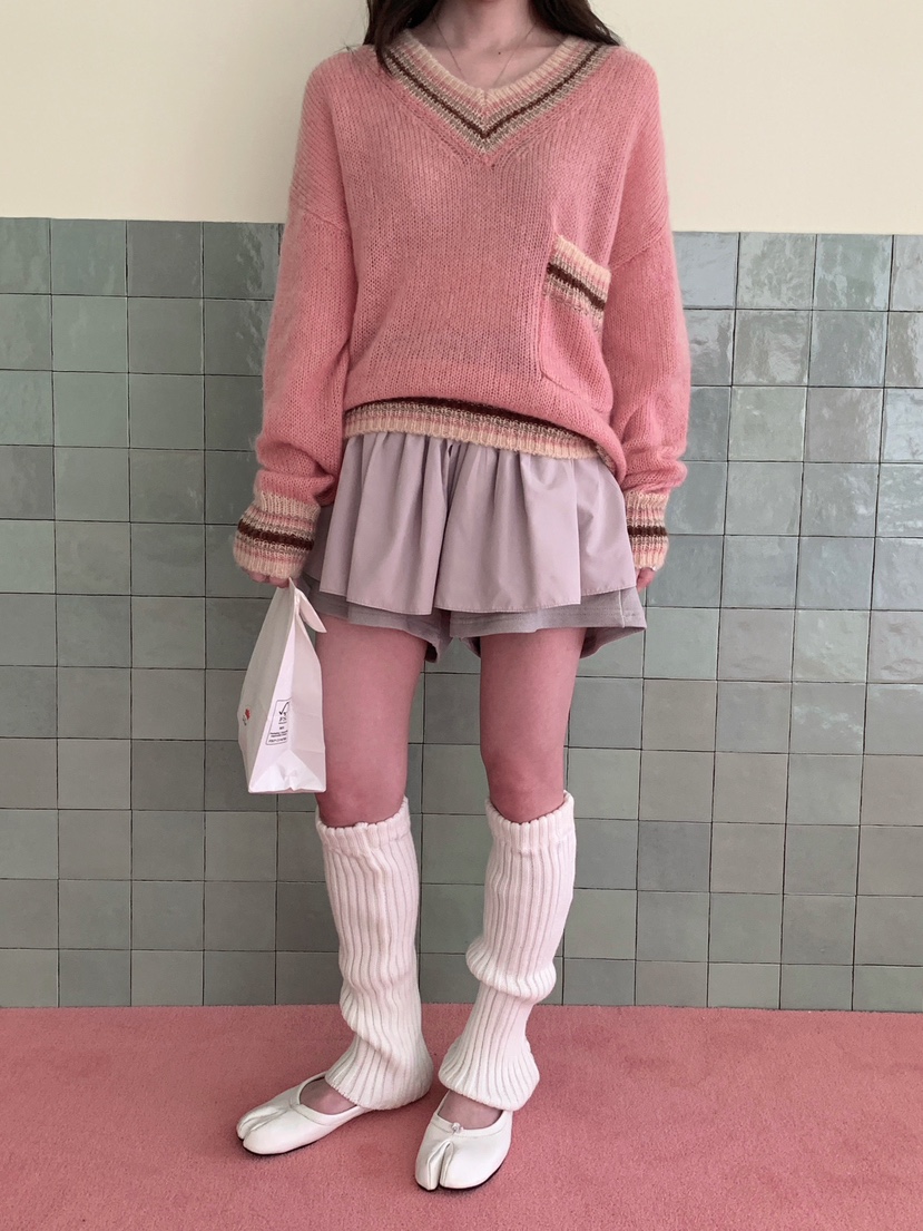 MAISONDEGLORY韓國直郵女裝新品時尚人氣真品推薦針織衫V領MAISON DE GLORY針織衫