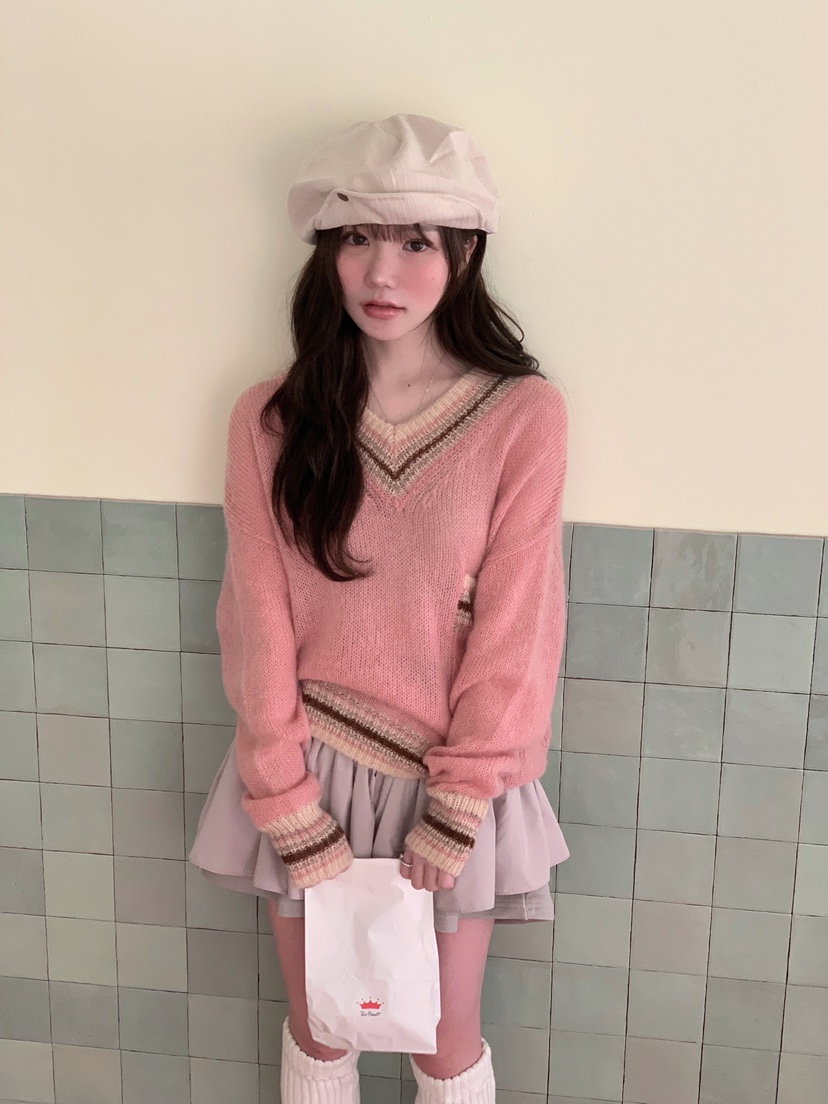 MAISONDEGLORY韓國直郵女裝新品時尚人氣真品推薦針織衫V領MAISON DE GLORY針織衫