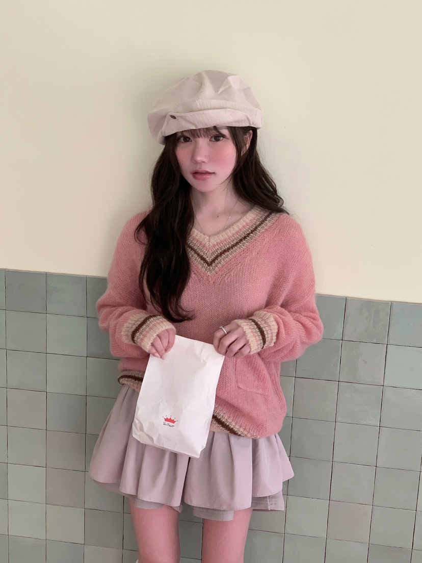 MAISONDEGLORY韓國直郵女裝新品時尚人氣真品推薦針織衫V領MAISON DE GLORY針織衫